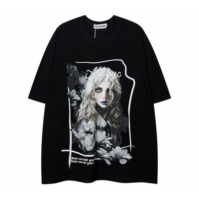【VEG Dream】Dark design graphic print short-sleeved T-shirt  VD0153