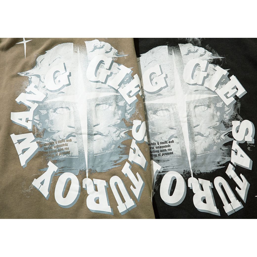 【NIHAOHAO】Back graphic print full zip hoodie  NH0020