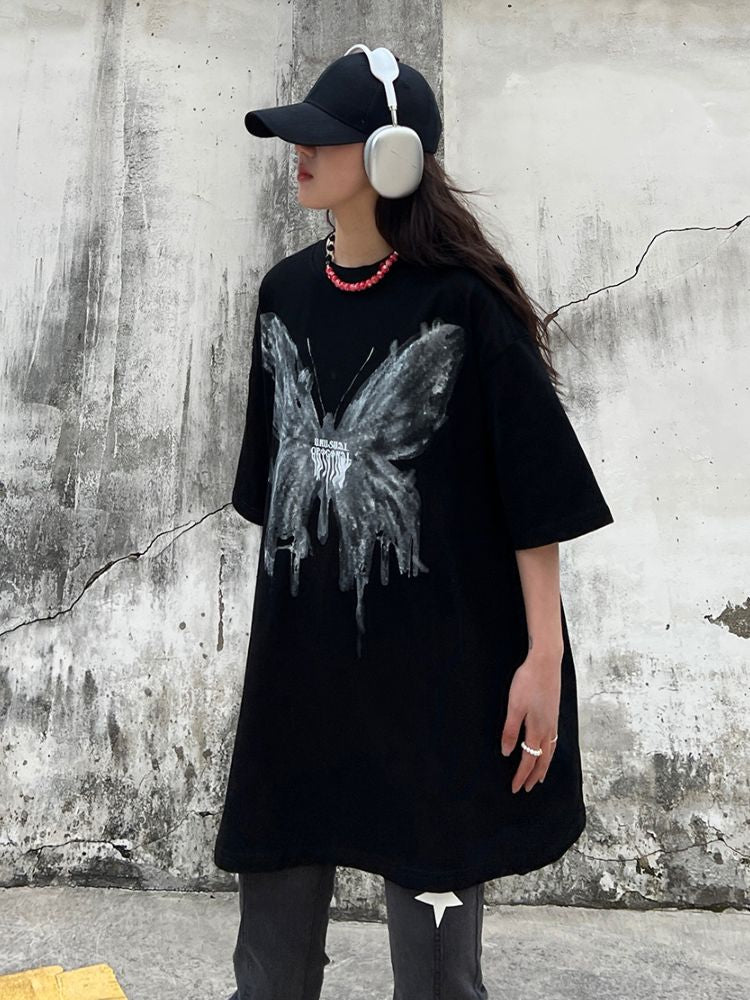 【CEDY】Butterfly print short-sleeved T-shirt CD0004