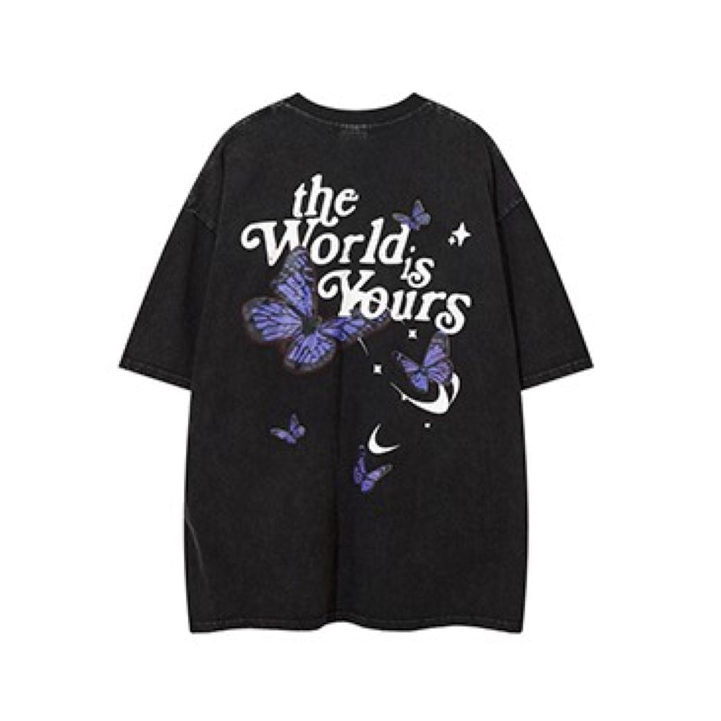 【MR nearly】Butterfly print short-sleeved T-shirt MR0027