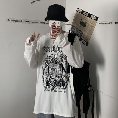 Letter print graphic loose short-sleeved T-shirt  HL2855