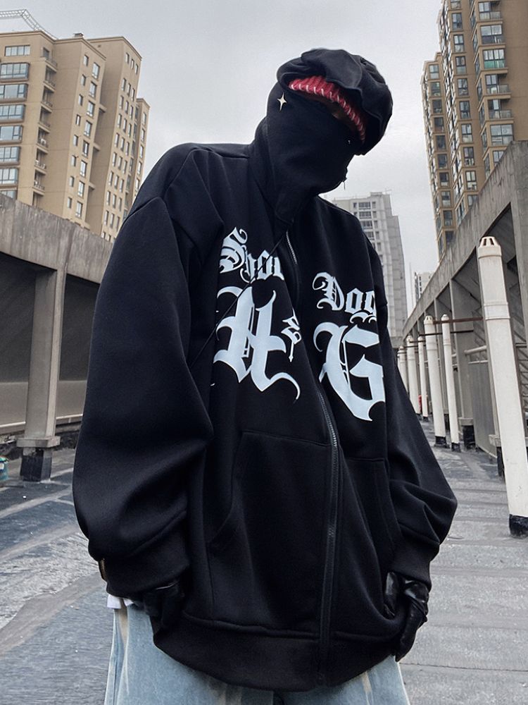 【UUCSCC】Front logo high neck zip hoodie US0027