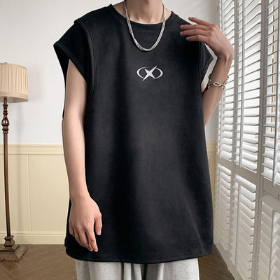 【Mr.city】Retro design sleeveless sweatshirt MC0012