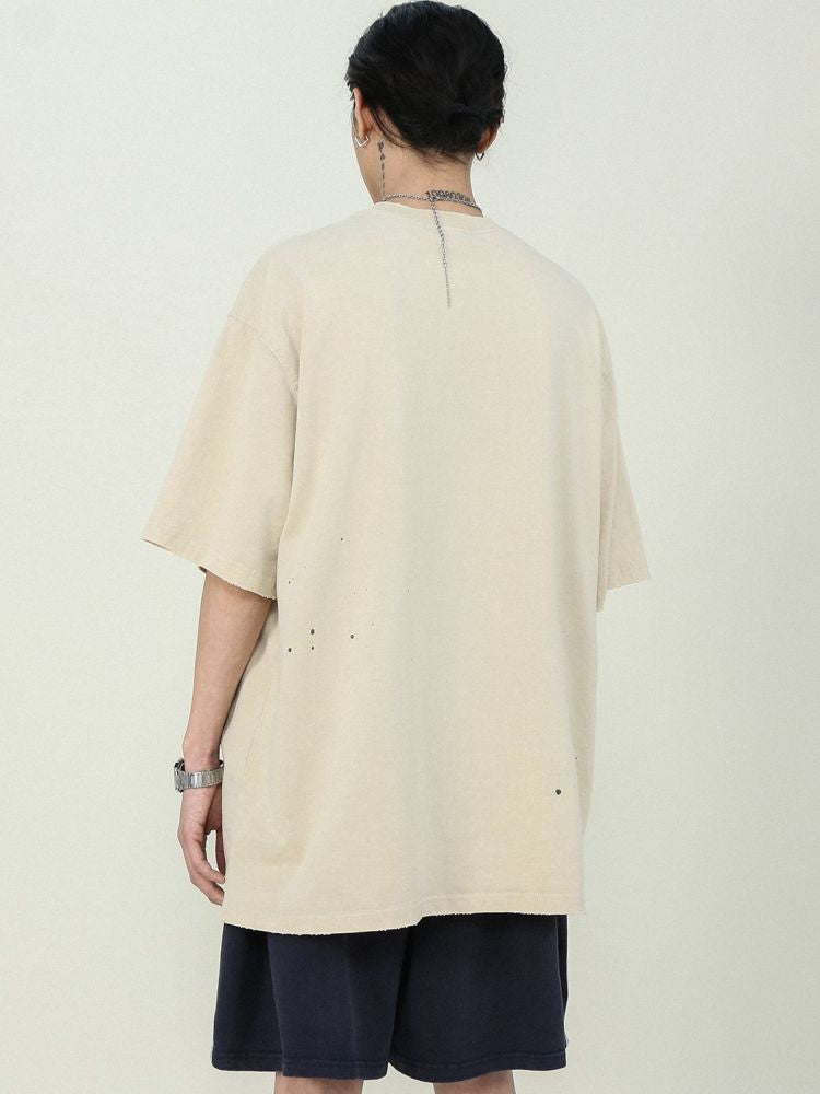 【MR nearly】Vintage logo embroidered loose T-shirt MR0022