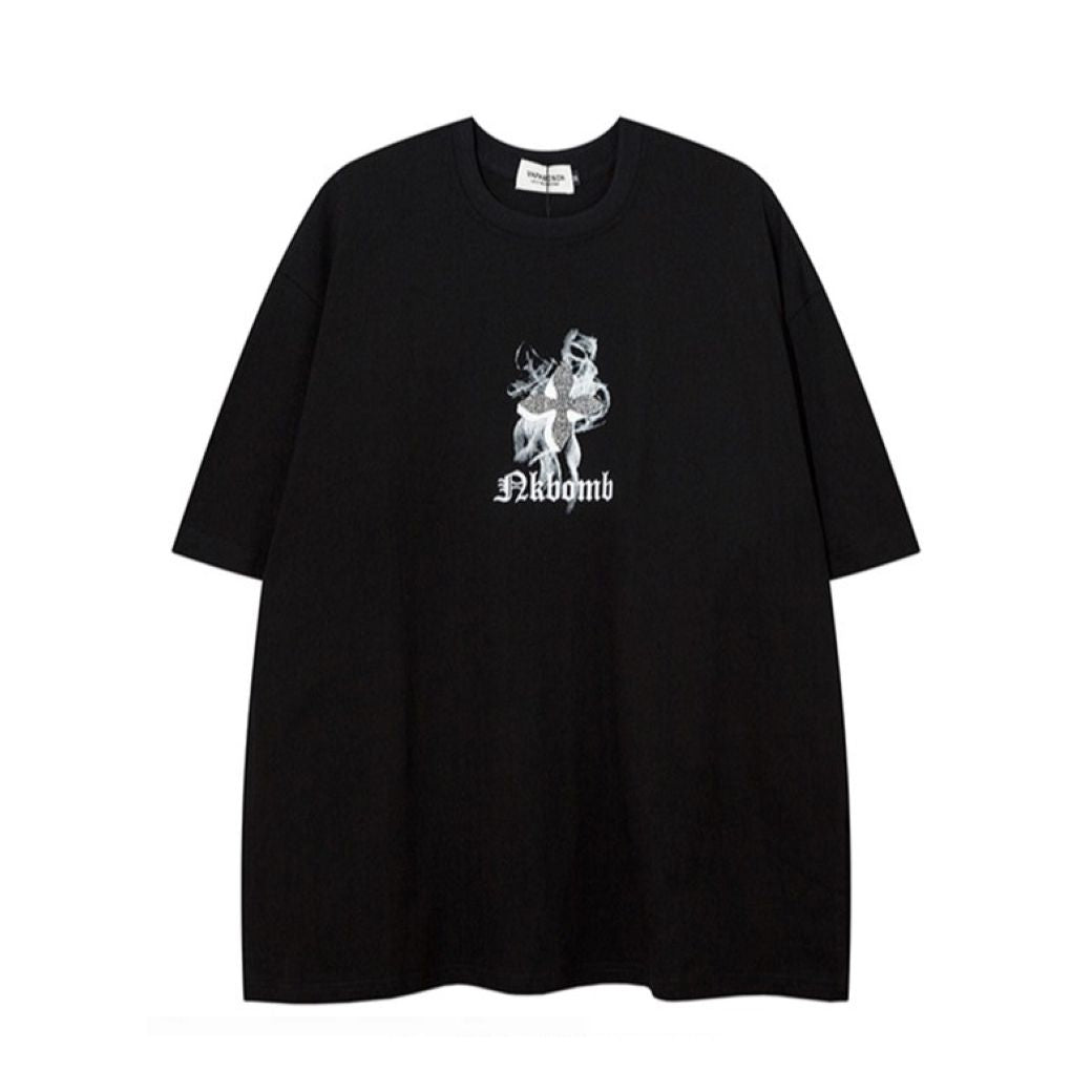 【VEG Dream】Cross smoke print big T-shirt VD0144