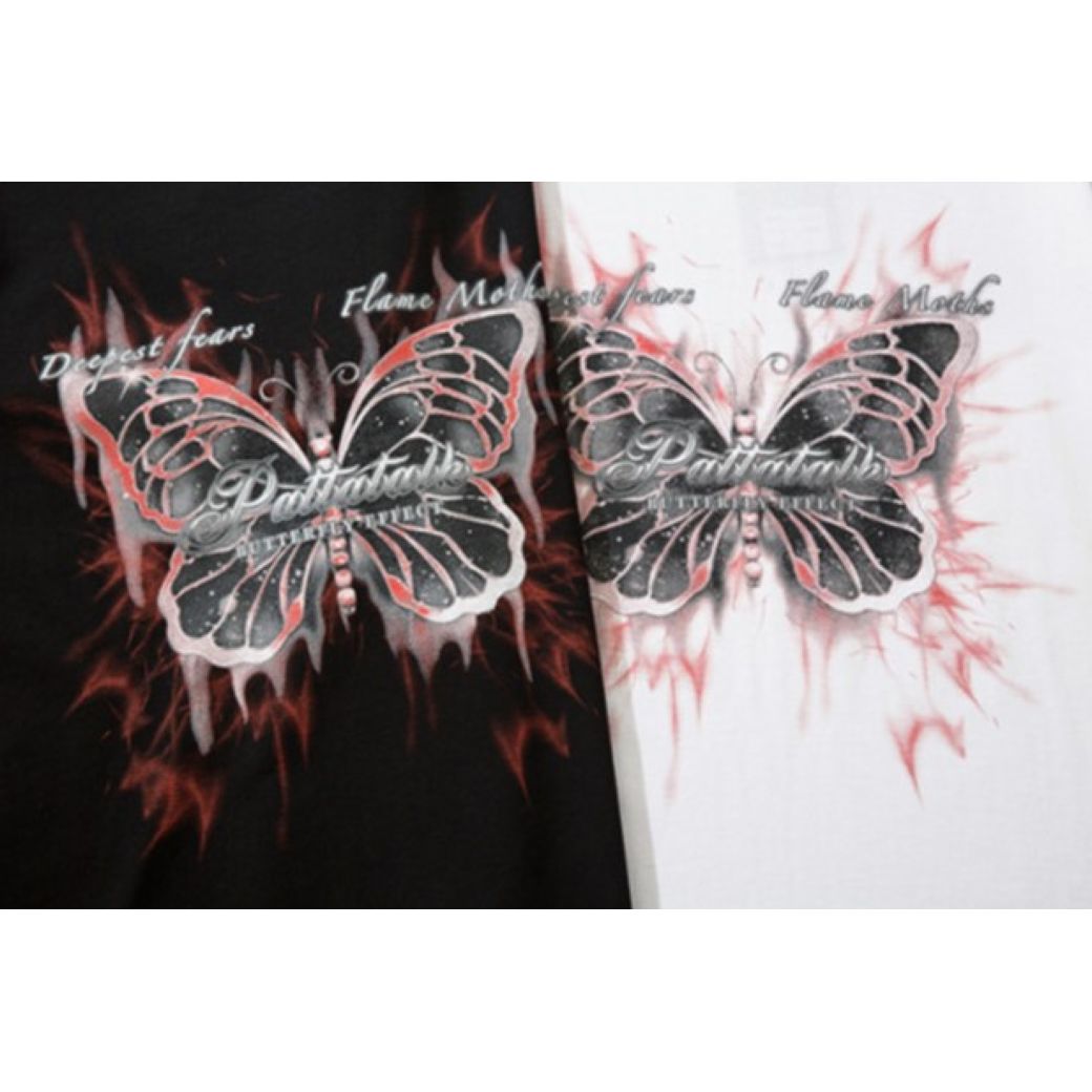 【VEG Dream】Dark butterfly design Loose short-sleeved T-shirt  VD0166