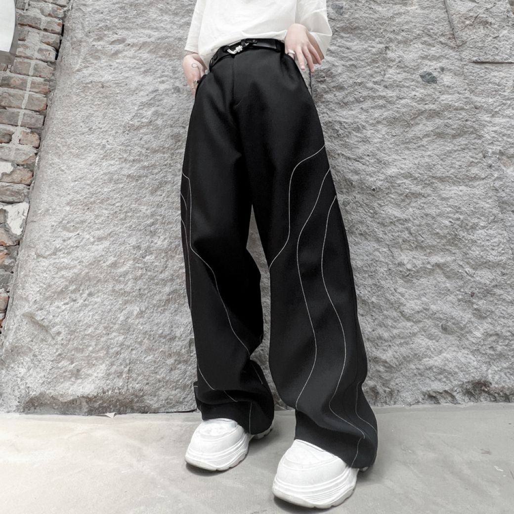 【Mr.city】Unique line straight mop pants  MC0001