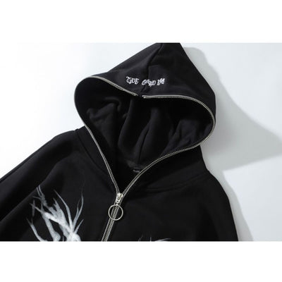 【NIHAOHAO】Skull full zip oversized hoodie  NH0024