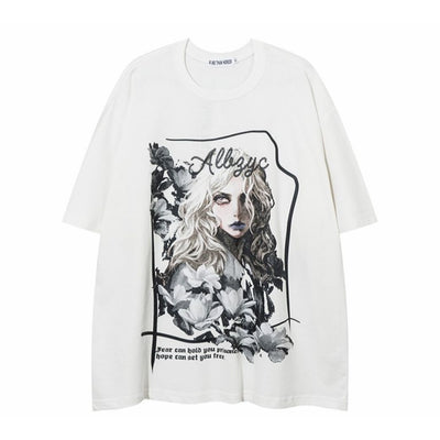 【VEG Dream】Dark design graphic print short-sleeved T-shirt VD0153