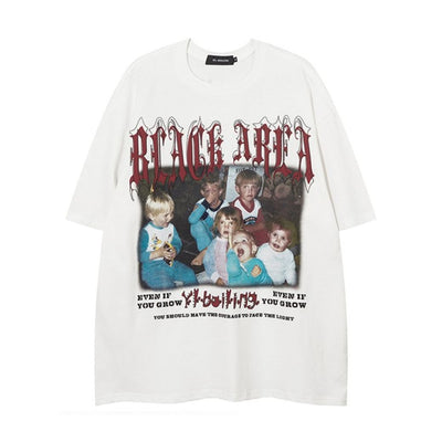 【VEG Dream】Retro photo print short-sleeved T-shirt VD0157