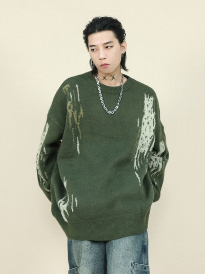 【MR nearly】Painted jacquard pullover knit  MR0019