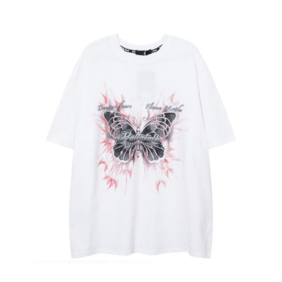 【VEG Dream】Dark butterfly design Loose short-sleeved T-shirt VD0166