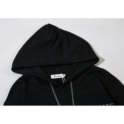 【NIHAOHAO】Butterfly graphic chain drawstring hoodie  NH0027