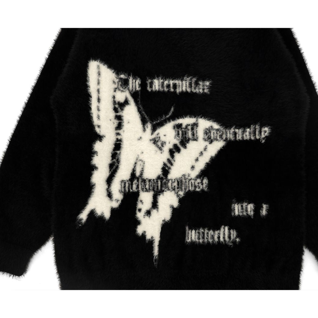 【YUBABY】Swallowtail Butterfly mohair pullover knit  YU0007
