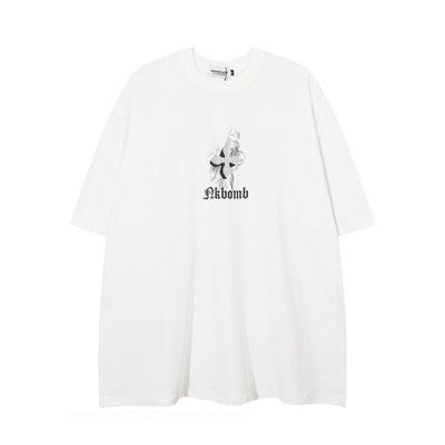 【VEG Dream】Cross smoke print big T-shirt  VD0144