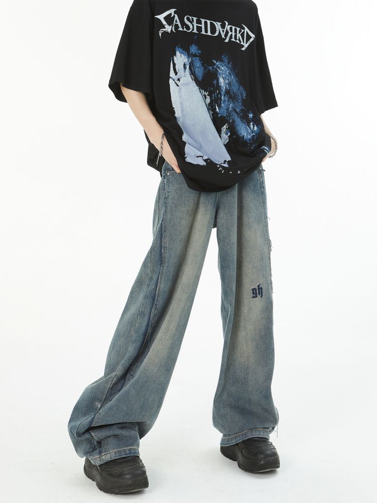 【MAXDSTR】Side low edge design loose jeans  MD0053