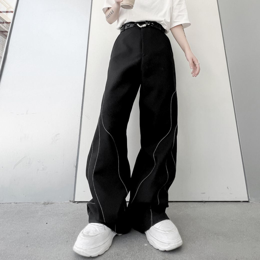 【Mr.city】Unique line straight mop pants MC0001