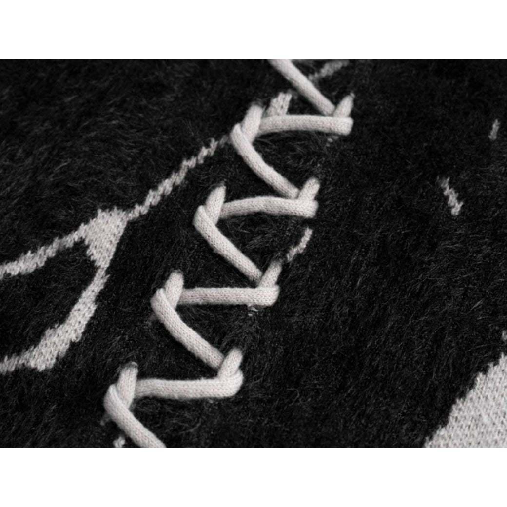 【NIHAOHAO】distressed stitch fur knit  NH0011