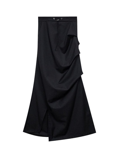 【CHICSKY】High waist side slit A-line long skirt CH0001