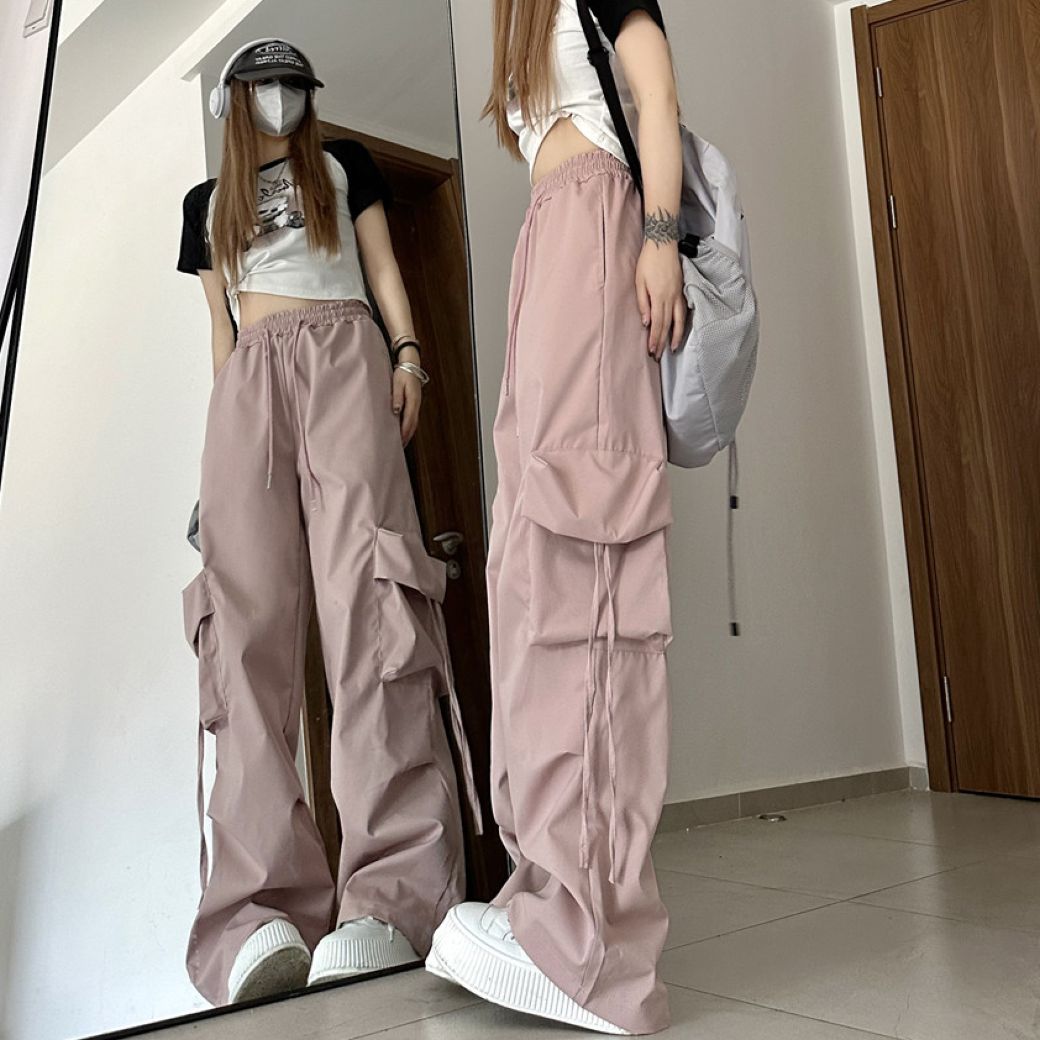 Multi-pocket casual mop pants HL2874