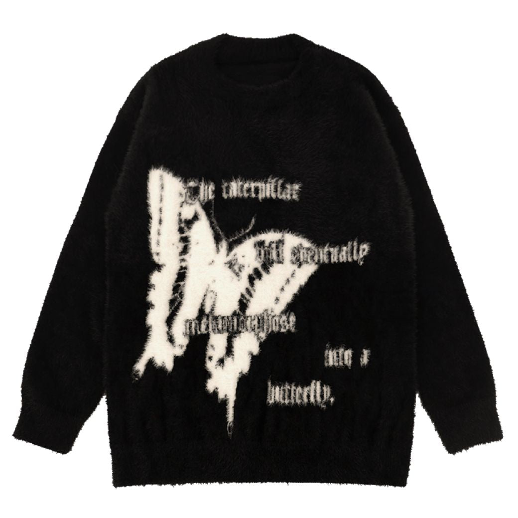 【YUBABY】Swallowtail Butterfly mohair pullover knit  YU0007