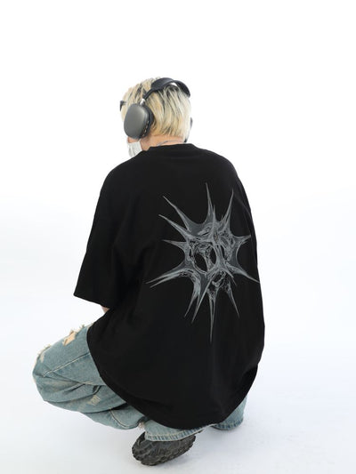 【MAXDSTR】Thorn sphere print short-sleeved T-shirt MD0056