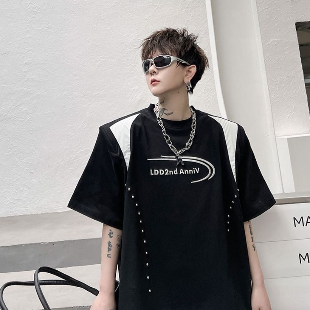 【Mr.city】Color contrast short-sleeved T-shirt MC0011