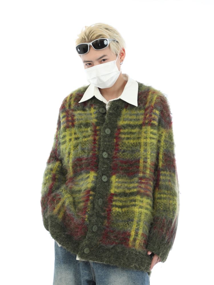 【MAXDSTR】Retro color plaid sweater  MD0025