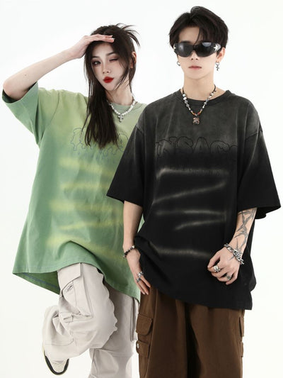 【INS】Logo Embroidered Graffiti Short Sleeve T-shirt  IN0009