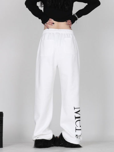 【JEM】Back lettering drape wide pants  JE0019