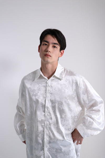 《Shirt No. 1》Satin china-motif shirt HL0606