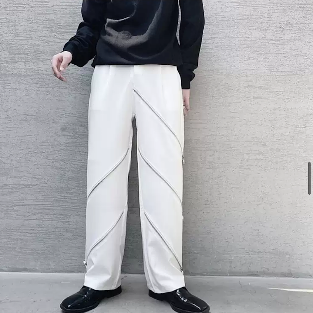 Unique design zip pants HL1518