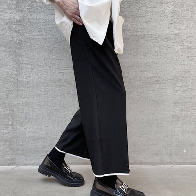 cuff-line wide flared pants HL0904