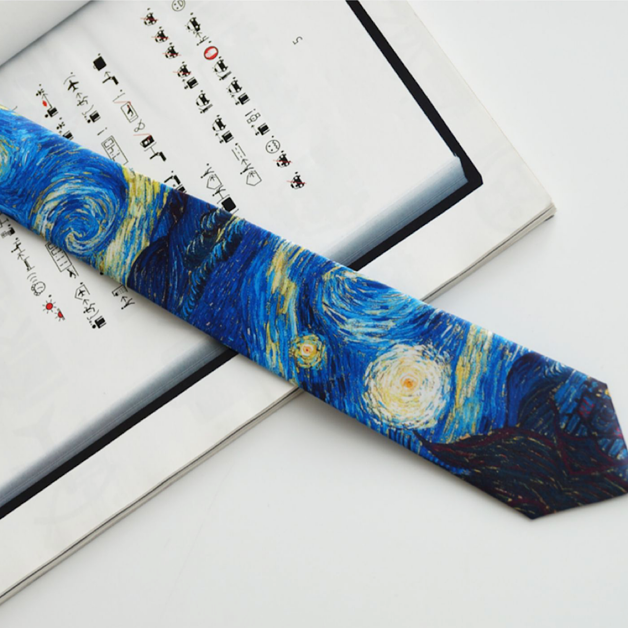 Painting blue design necktie HL1575