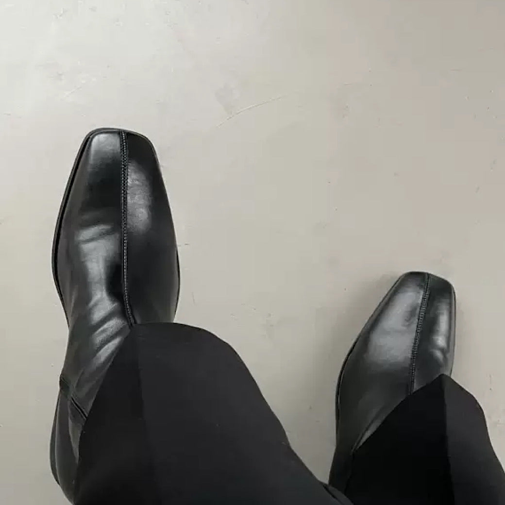Black Exaid Leather Boots  HL2198
