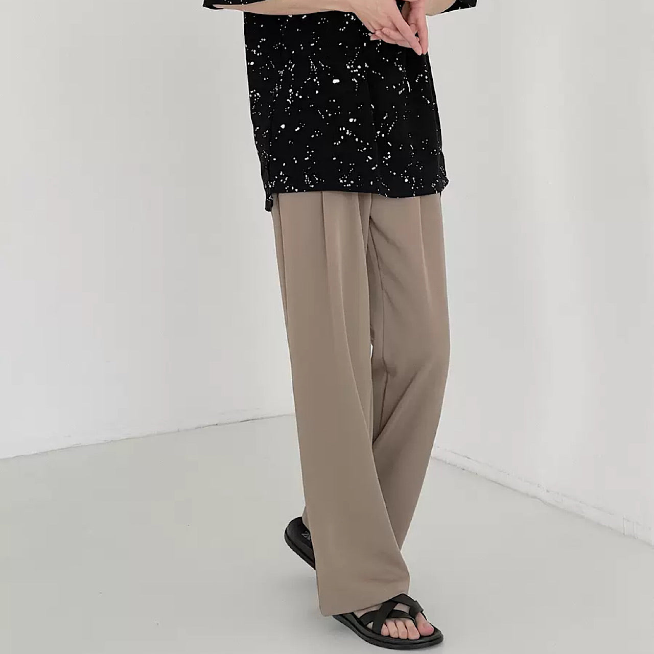 Airy stretch wide pants  HL1334