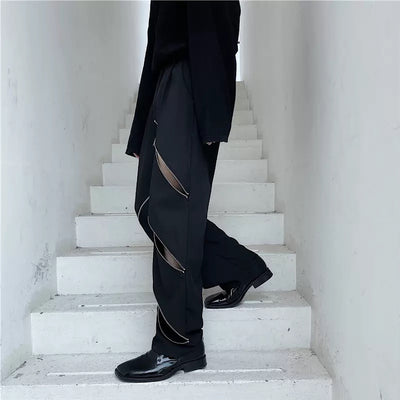 Unique design zip pants  HL1518