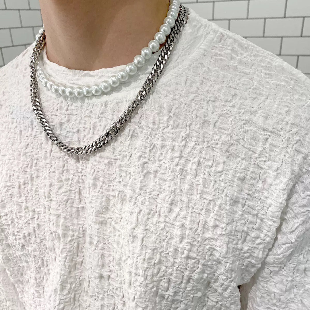 Pearl & chain double necklace HL1357 – HI-LANDER