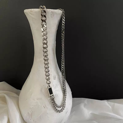 Asymmetry silver necklace  HL1342