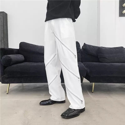 Unique design zip pants HL1518