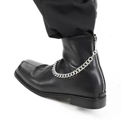 Chain round leather boots  HL1791