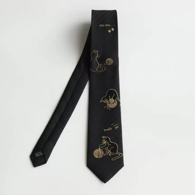 Cat design gloss necktie HL1611