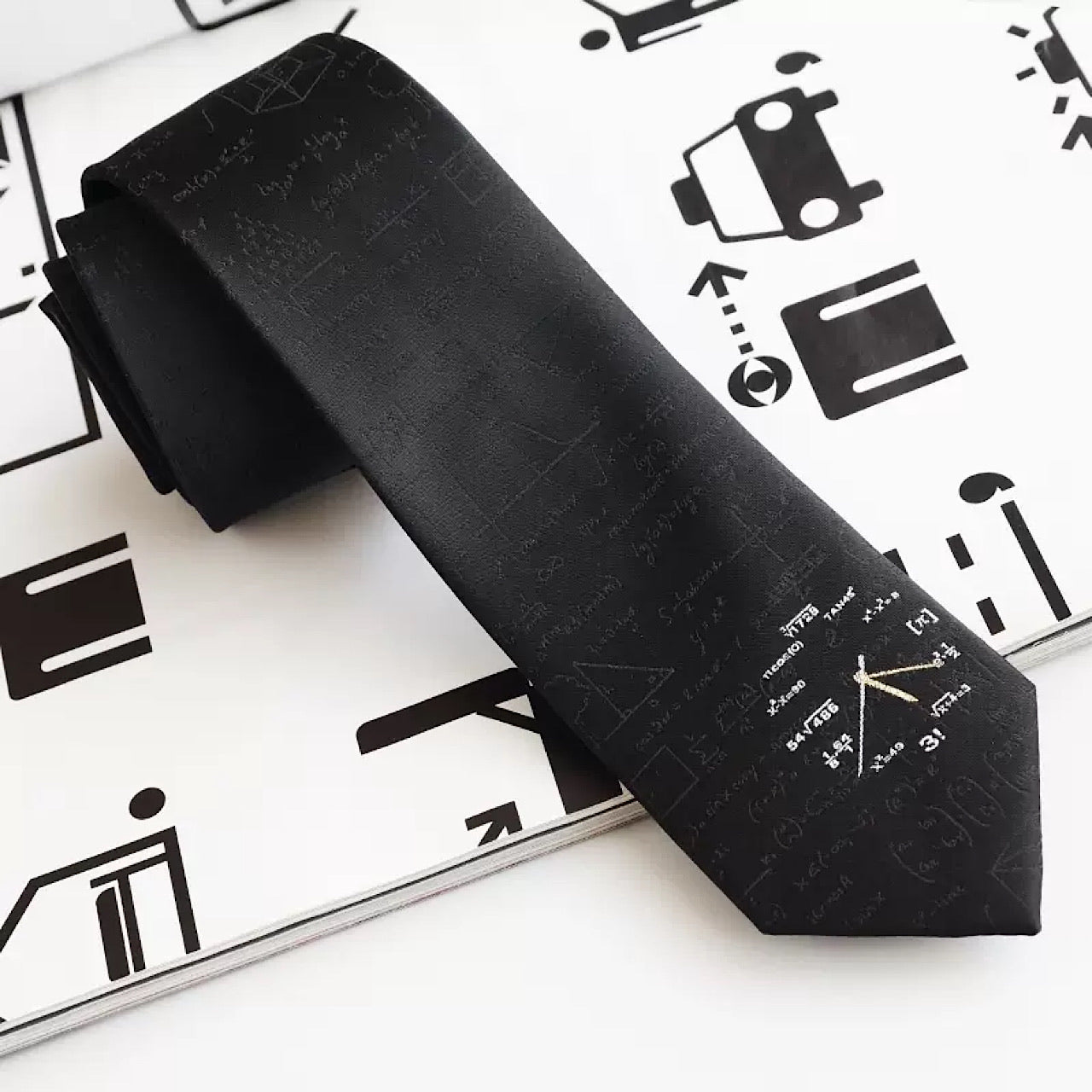 Math clock design necktie  HL1491