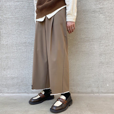 cuff-line wide flared pants HL0904