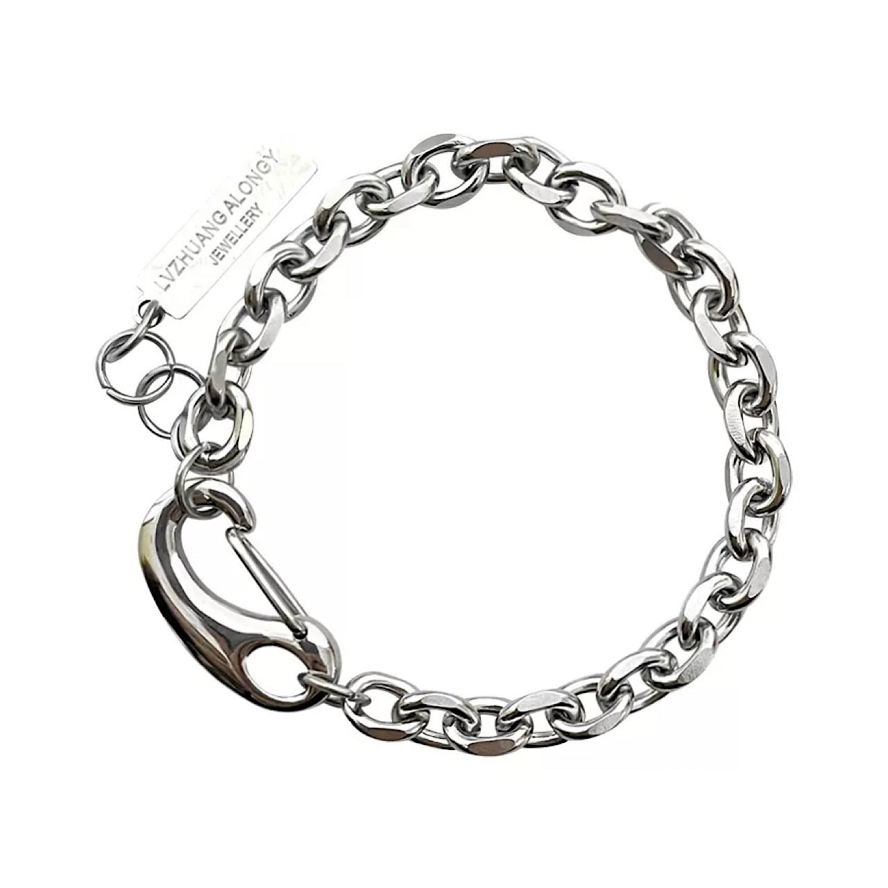 Silver carabiner bracelet HL1344
