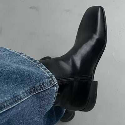Black Exaid Leather Boots  HL2198