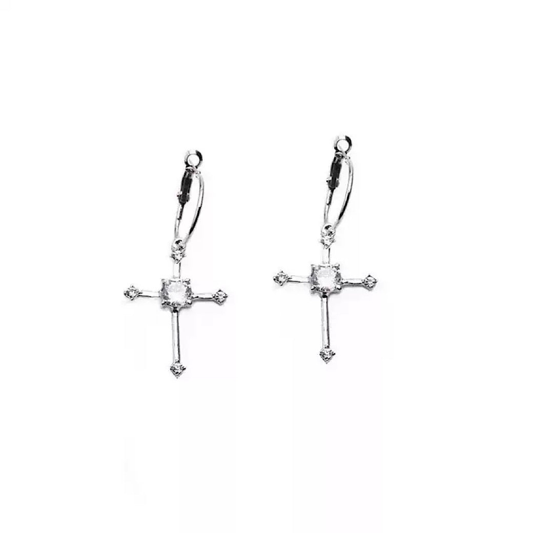 Cross silver earrings HL2015