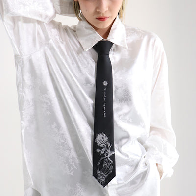 skull-hand design necktie  HL1077
